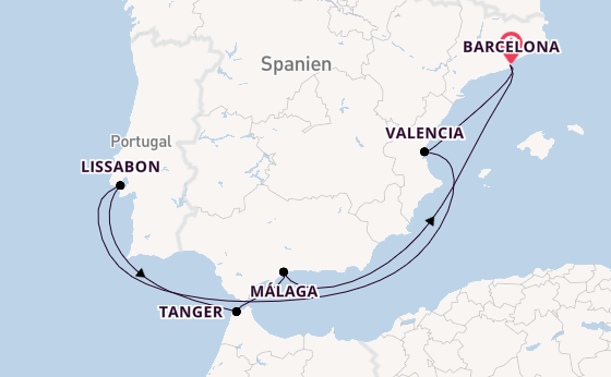 Westliches Mittelmeer ab Barcelona, Spanien auf der Oosterdam