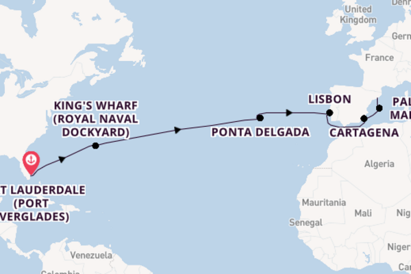 Transatlantic & Repositioning from Fort Lauderdale (Port Everglades), Florida with the Celebrity Xcel