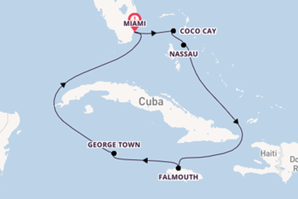 Caribbean vanaf Miami, Verenigde Staten met de Independence of the Seas