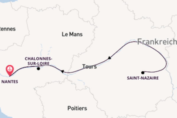 Von Nantes über Saint-Nazaire in 6 Tagen