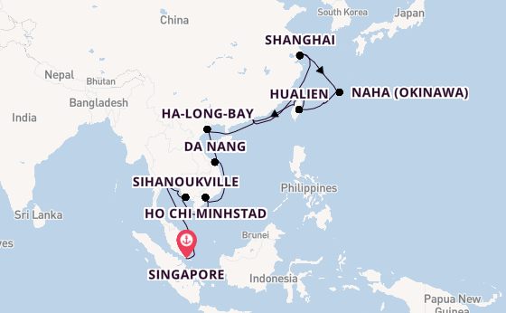 Zuidoost-Azië vanaf Singapore, Singapore met de Seabourn Encore