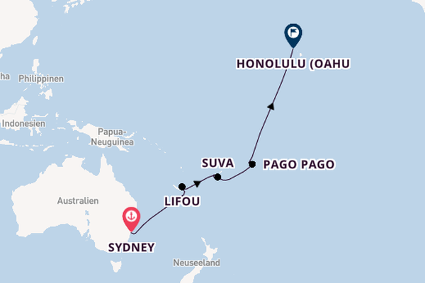 Polynesien ab Sydney, Australien auf der Celebrity Solstice