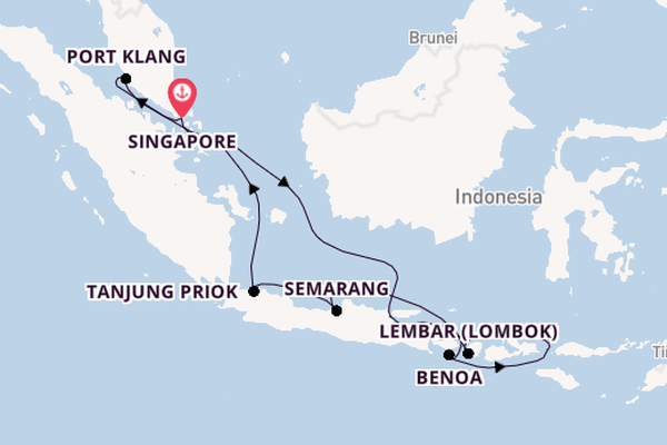 Zuidoost-Azië vanaf Singapore, Singapore met de Westerdam