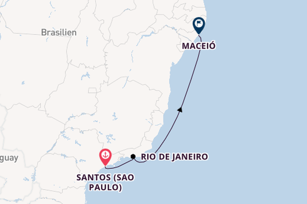 Brasilien ab Santos (Sao Paulo), Brasilien auf der MSC Seaview