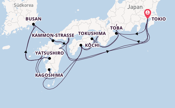 Japan ab Tokio, Japan auf der Sapphire Princess