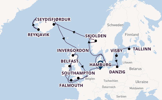 Britische Inseln ab Helsinki, Finnland auf der Regal Princess