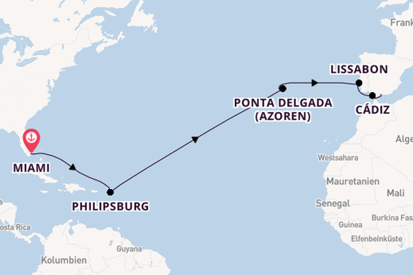 Transatlantik ab Miami auf der MSC Meraviglia