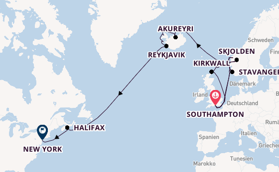 Transatlantik ab Southampton, Großbritannien auf der Regal Princess
