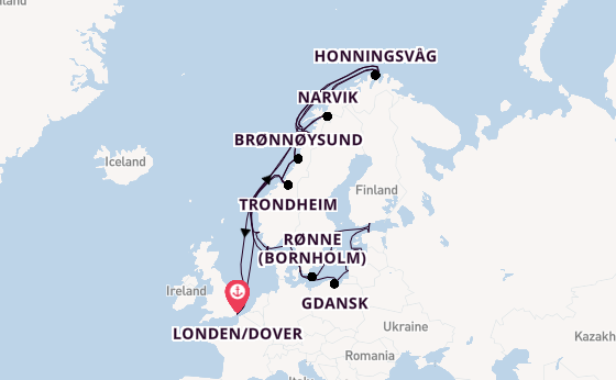 Noorwegen vanaf Londen/Dover, Groot-Brittannië met de Seabourn Quest