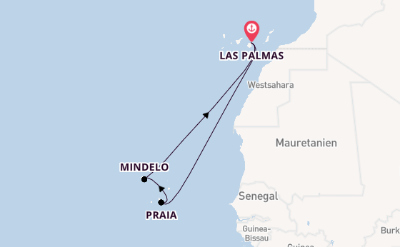 Kanarische Inseln ab Las Palmas, Gran Canaria auf der Mein Schiff 7