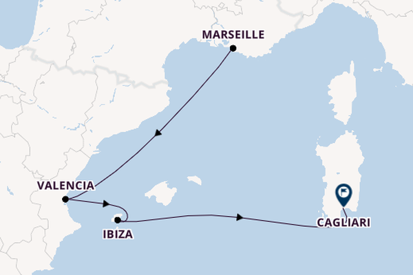 Westelijke Middellandse Zee vanaf Marseille, Frankrijk met de MSC Musica