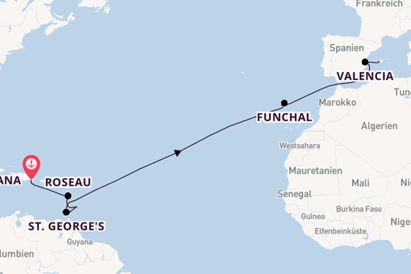 Karibik ab La Romana, Dominikanische Republik auf der Mein Schiff 1