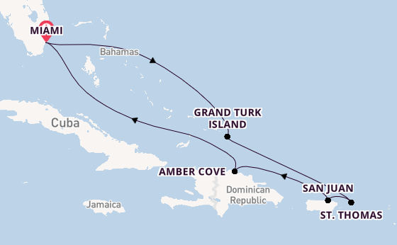 Caribbean from Miami, Florida, USA with the Carnival Celebration
