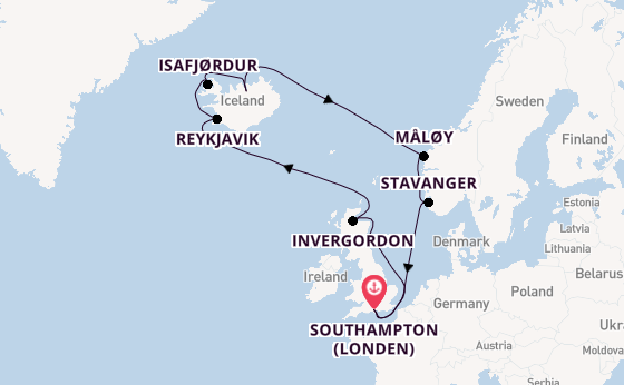 Verenigd Koninkrijk vanaf Southampton (Londen), Engeland met de Norwegian Star