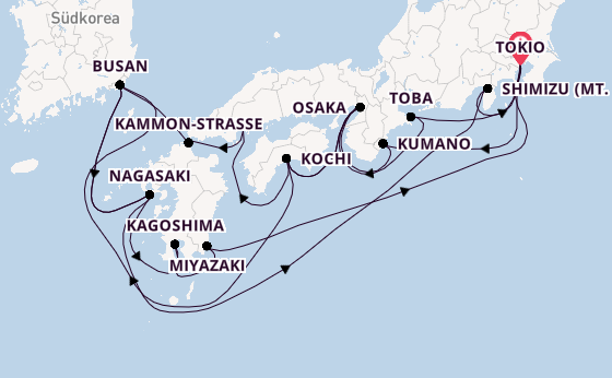 Japan ab Tokio, Japan auf der Diamond Princess