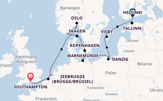Norwegen ab Southampton, Großbritannien auf der Regal Princess