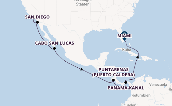 Mittelamerika ab Los Angeles, USA auf der MSC Poesia