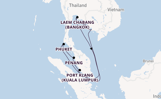 South East Asia from Singapore, Singapore with the Seabourn Encore