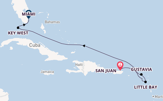 Caribbean vanaf San Juan, Puerto Rico met de EXPLORA III
