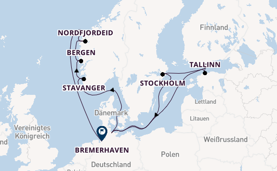 Norwegen ab Kiel, Deutschland auf der Mein Schiff 3