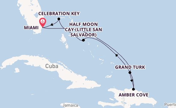 Caribbean from Miami, Florida with the Carnival Celebration