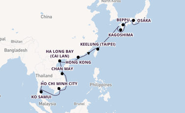 Japan from Laem Chabang (Bangkok), Thailand with the Viking Orion