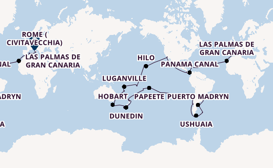 World Cruise from Buenos Aires, Argentina with the MSC Magnifica