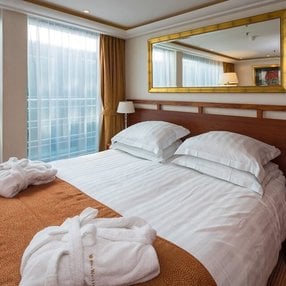 Come aboard the AmaCello and discover one of 7 cabin categories on a total of 4 decks that can accommodate 150 passengers. Choose your dream cabin and feel at home on board the AmaCello!