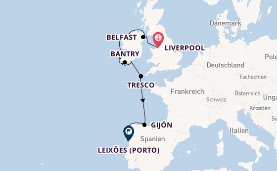Britische Inseln ab Liverpool, England auf der HANSEATIC spirit