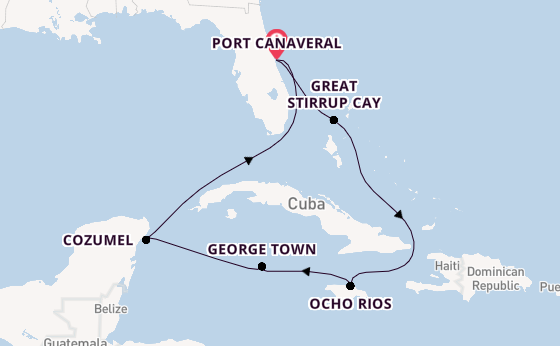 Caribbean from Port Canaveral, Florida, USA with the Norwegian Aqua