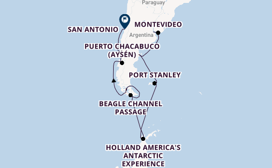 South America from Buenos Aires, Argentina with the Oosterdam
