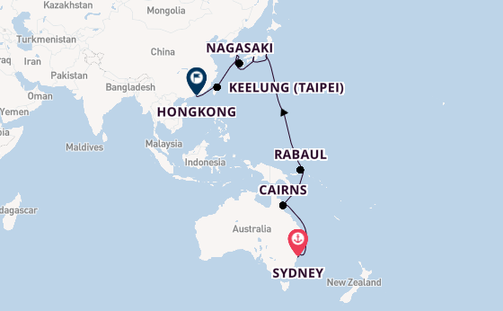 Oost-Azië vanaf Sydney, Australië met de Costa Deliziosa