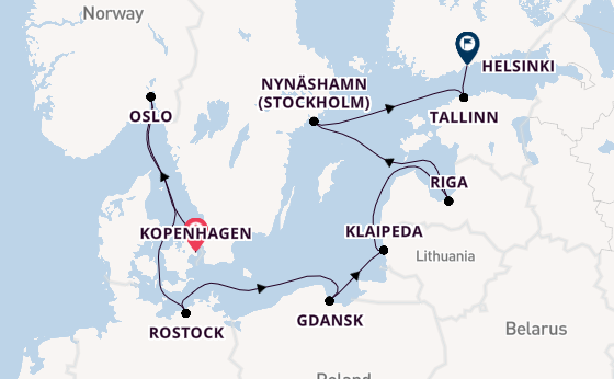 Noorwegen vanaf Kopenhagen, Denemarken met de Norwegian Jewel