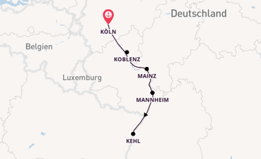 Rhein ab Köln, Deutschland auf der Alena