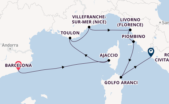 Western Mediterranean from Barcelona, Spain with the Seven Seas Prestige