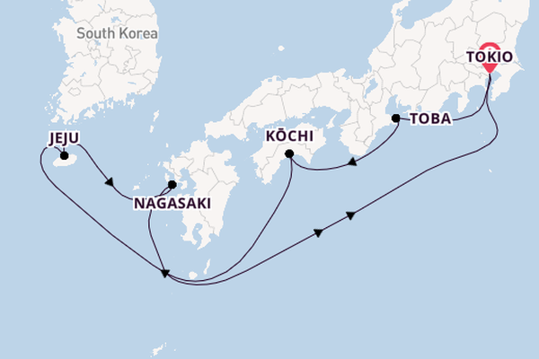 Japan vanaf Tokio, Japan met de Sapphire Princess