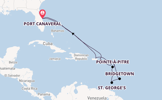 Caribbean vanaf Port Canaveral, Verenigde Staten met de Carnival Firenze