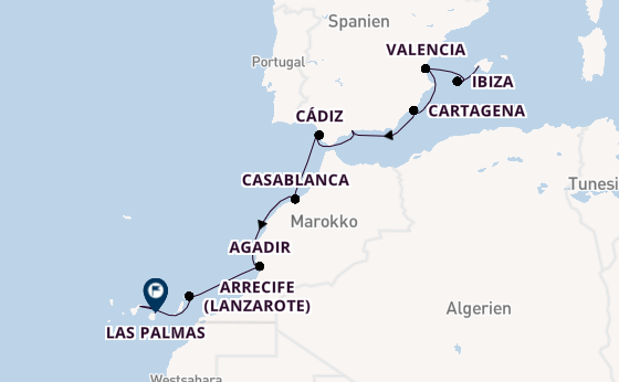 Westliches Mittelmeer ab Palma de Mallorca, Spanien auf der SEA CLOUD SPIRIT