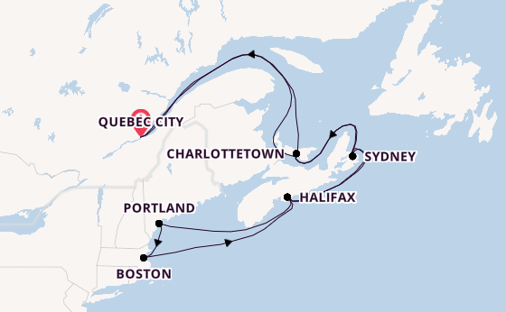 New England from Quebec City, Quebec, Canada with the Zuiderdam