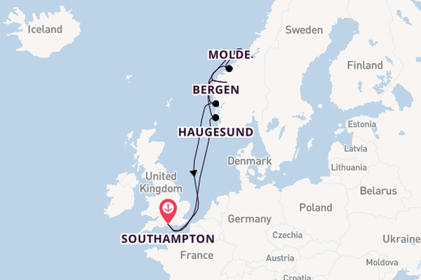 Norway from Southampton, England with the Celebrity Apex