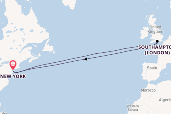 Transatlantic from New York, USA with the Queen Mary 2