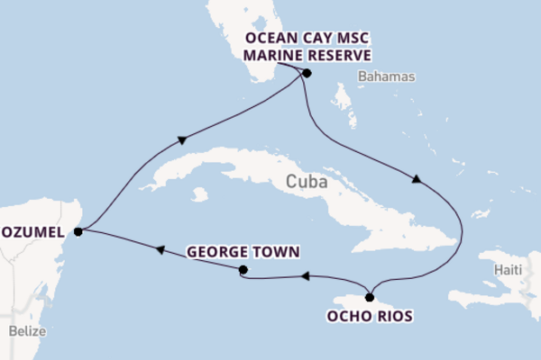 Westelijke Caraïben vanaf Miami, United States met de MSC Seascape 