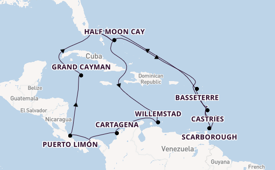 Caribbean vanaf Fort Lauderdale, Verenigde Staten met de Volendam