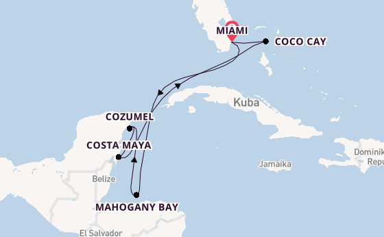 Karibik ab Miami auf der Hero of the Seas