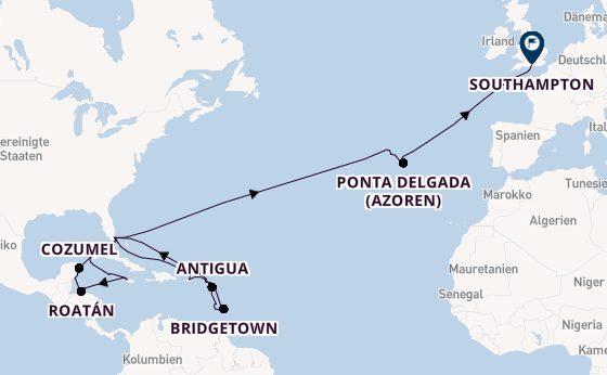 Transatlantik ab Miami auf der Queen Elizabeth