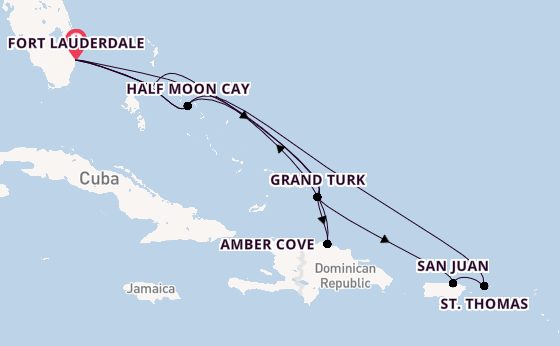 Caribbean vanaf Fort Lauderdale, Verenigde Staten met de Eurodam