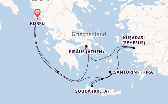 Östliches Mittelmeer ab Korfu, Griechenland auf AIDAblu