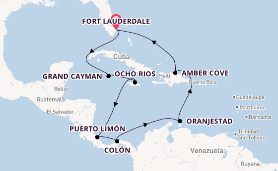 Caribbean vanaf Fort Lauderdale, Verenigde Staten met de Caribbean Princess