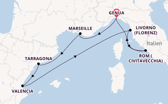 Westliches Mittelmeer ab Deutschland auf der MSC Orchestra 