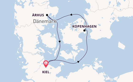 Ostsee ab Kiel, Deutschland auf der Mein Schiff 7